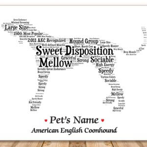 American English Coonhound Dog with FREE Dog's Name + Giftwrap