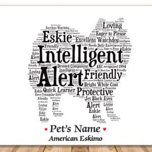 American Eskimo Dog with FREE Dog's Name + Giftwrap