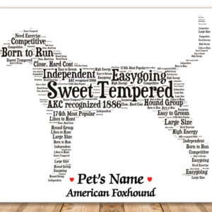 American Foxhound Dog with FREE Dog's Name + Giftwrap