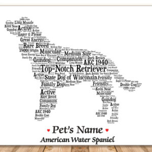 American Water Spaniel Dog with FREE Dog's Name + Giftwrap