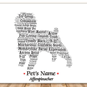 Affenpinscher Dog Art with FREE Dog's Name + Giftwrap