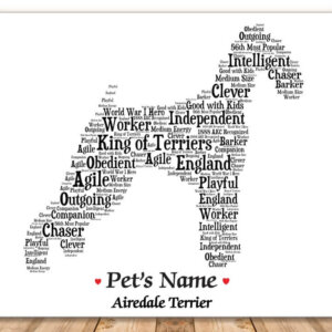 Airedale Terrier Dog with FREE Dog's Name + Giftwrap