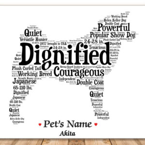 Akita Dog with FREE Dog's Name + Giftwrap