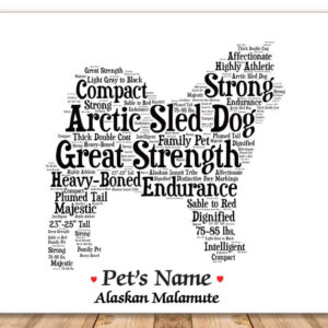 Alaskan Malamute Dog with FREE Dog's Name + Giftwrap