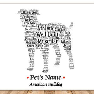 American Bulldog Dog with FREE Dog's Name + Giftwrap