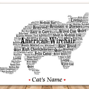 American Wirehair Cat Lovers Gifts with FREE Cat's Name + Giftwrap