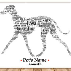 Azawakh Dog with FREE Dog's Name Name + Giftwrap