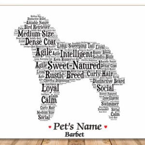 Barbet Dog with FREE Dog's Name Name + Giftwrap