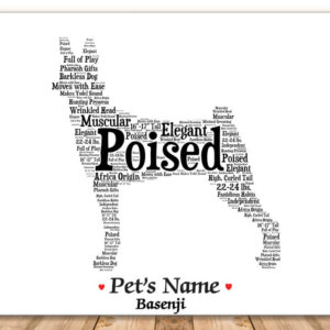 Basenji Dog with FREE Dog's Name Name + Giftwrap