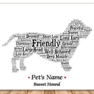 Basset Hound Dog with FREE Dog's Name + Giftwrap