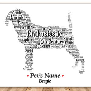 Beagle Dog with FREE Dog's Name + Giftwrap