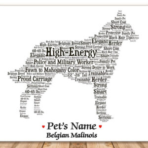 Belgian Malinois Dog with FREE Dog's Name + Giftwrap