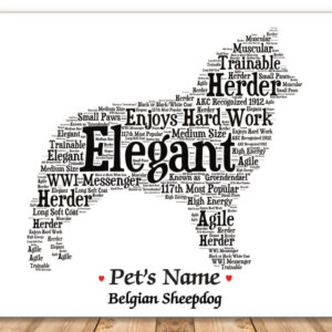 Belgian Sheepdog with FREE Dog's Name + Giftwrap