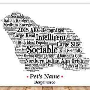 Bergamasco Dog with FREE Dog's Name + Giftwrap