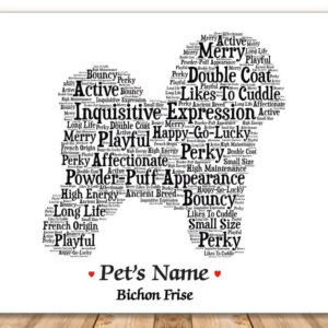 Bichon Frise Dog with FREE Dog's Name + Giftwrap