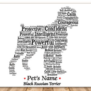 Black Russian Terrier Dog with FREE Dog's Name + Giftwrap