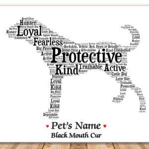 Black Mouth Cur Dog with FREE Dog's Name + Giftwrap