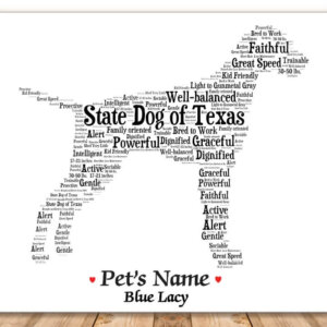 Blue Lacy Dog with FREE Dog's Name + Giftwrap
