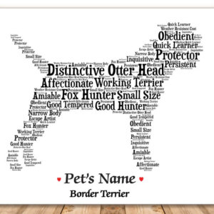 Border Terrier Dog with FREE Dog's Name + Giftwrap