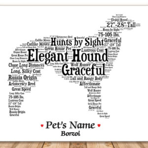 Borzoi Dog with FREE Dog's Name + Giftwrap