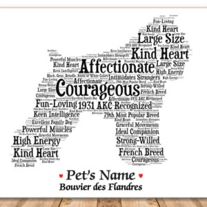 Bouvier des Flandres Dog with FREE Dog's Name + Giftwrap
