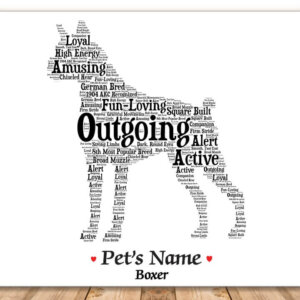 Boxer Dog with FREE Dog's Name + Giftwrap