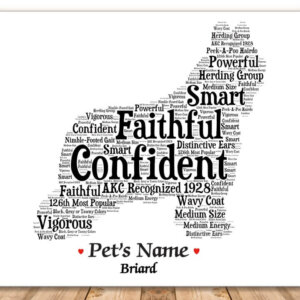 Briard Dog with FREE Dog's Name + Giftwrap