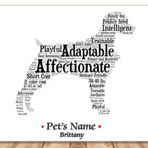Brittany Dog with FREE Dog's Name + Giftwrap