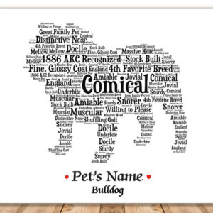 Bulldog Dog with FREE Dog's Name + Giftwrap