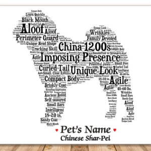 Chinese Shar-Pei Dog with FREE Dog's Name + Giftwrap