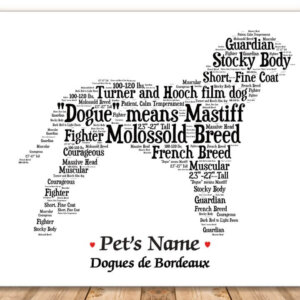 Dogues de Bordeaux Dog with FREE Dog's Name + Giftwrap