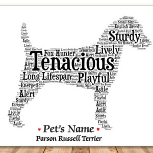 Parson Russell Terrier Dog with FREE Dog's Name + Giftwrap
