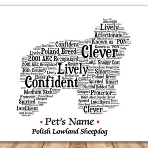 Polish Lowland Sheepdog with FREE Dog's Name + Giftwrap