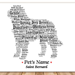 Saint Bernard Dog with FREE Dog's Name + Giftwrap