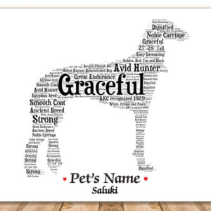 Saluki Dog with FREE Dog's Name + Giftwrap