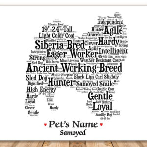 Samoyed Dog with FREE Dog's Name + Giftwrap