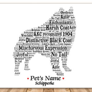 Schipperke Dog with FREE Dog's Name + Giftwrap