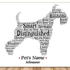 Schnauzer Natural Ears and Tail Dog with FREE Dog's  Name + Giftwrap