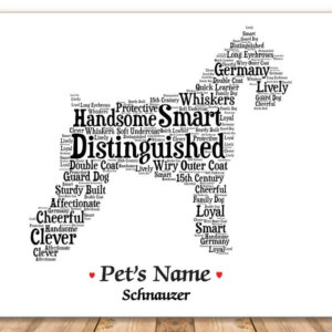 Schnauzer Dog with FREE Dog's Name + Giftwrap