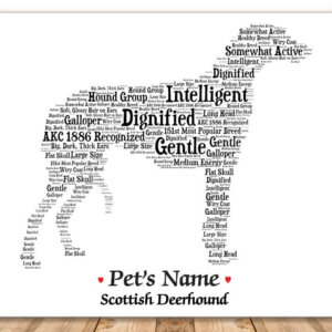 Scottish Deerhound Dog with FREE Dog's Name + Giftwrap