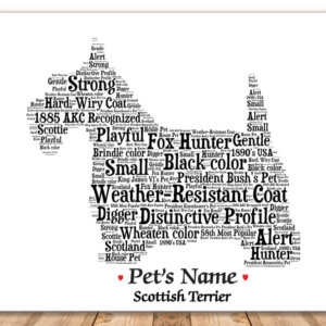 Scottish Terrier Dog with FREE Dog's Name + Giftwrap