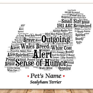 Sealyham Terrier Dog with FREE Dog's Name + Giftwrap