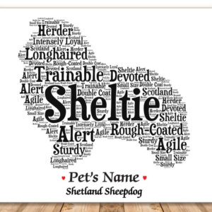 Sheltie Shetland Sheepdog Dog with FREE Dog's Name + Giftwrap