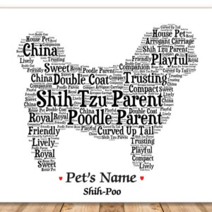 Shih-Poo Dog with FREE Dog's Name + Giftwrap