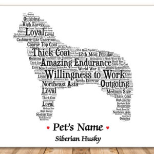 Siberian Husky Dog with FREE Dog's Name + Giftwrap