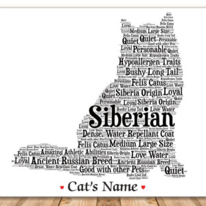 Siberian Cat Lovers Gifts with FREE Cat's Name + Giftwrap