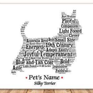 Silky Terrier Dog with FREE Dog's Name + Giftwrap