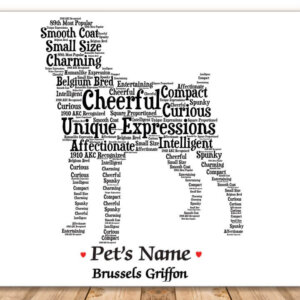 Smooth Brussels Griffon Dog with FREE Dog's Name + Giftwrap