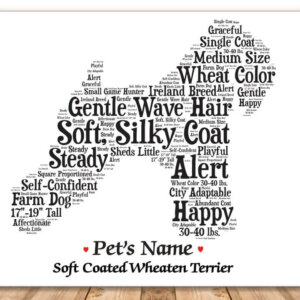 Soft Coated Wheaten Terrier Dog with FREE Dog's Name + Giftwrap