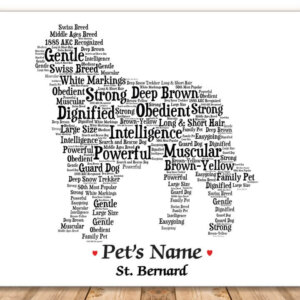 St. Bernard Dog with FREE Dog's Name + Giftwrap